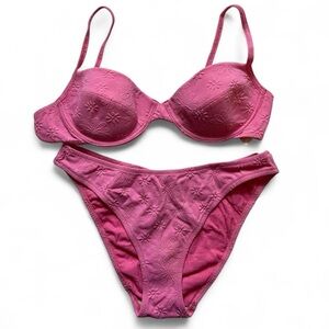 United Colors Of Benetton Pink Floral Bikini Set